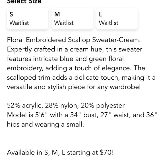 Elegant White Sweater with Blue Floral Design - Picture 4 of 7